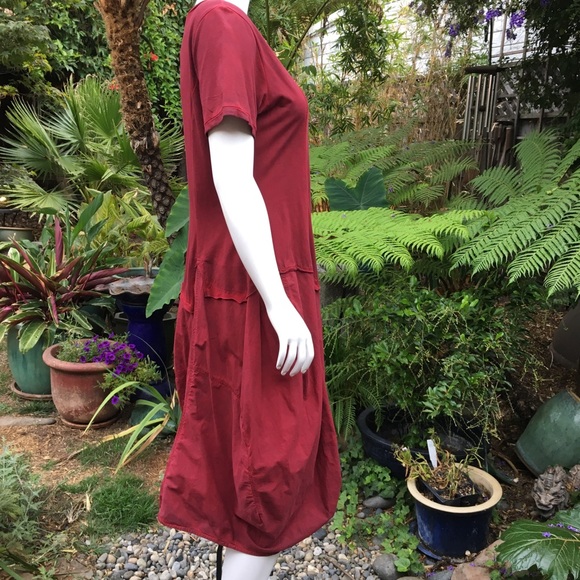 RUNDHOLZ Tulip-Skirted Dark Red Dress NWOT - Picture 4 of 8